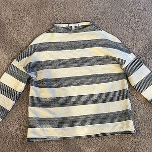 High neck striped cream and black sweater, size S
